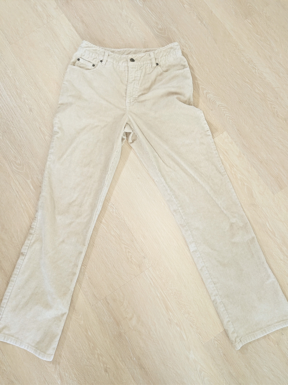 Vtg 90s Jeanology Collection Corduroy Pants Womens Size 8 Cream Ivory Straight